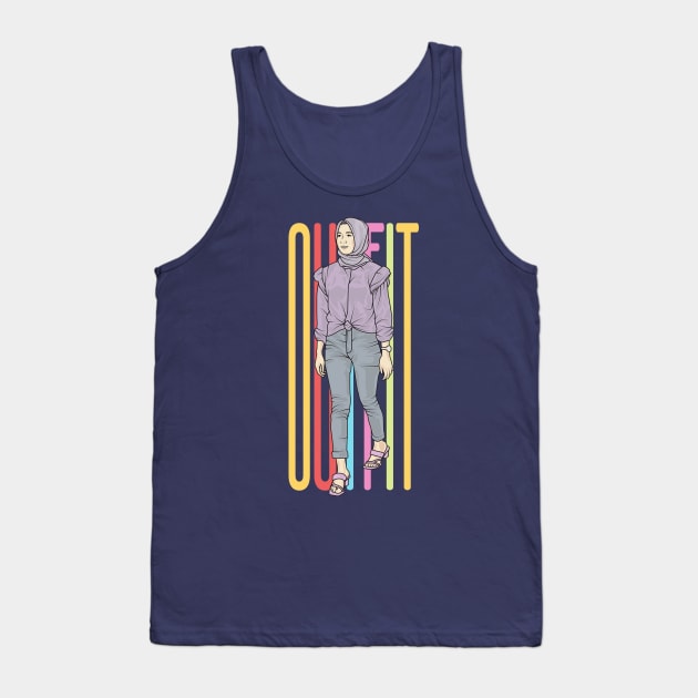 Lavender Hijab Lady Tank Top by crissbahari